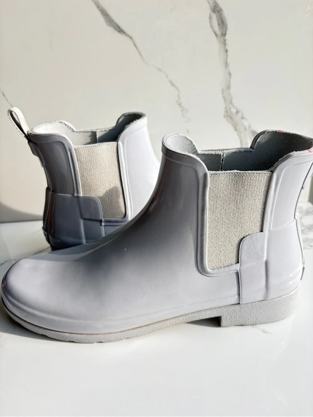 Hunter sz 10 Rain Gardening Refined Slim Fit Chelsea Boots Gray Rubber Ankle